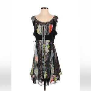 C'Fait Pour Vous Paris mesh, zipper and corset back dress, size XL (EU 5)